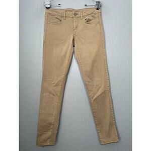 American Eagle Outfitters Size 6 Tan Stretch Denim Jeans Jegging Skinny Low Rise
